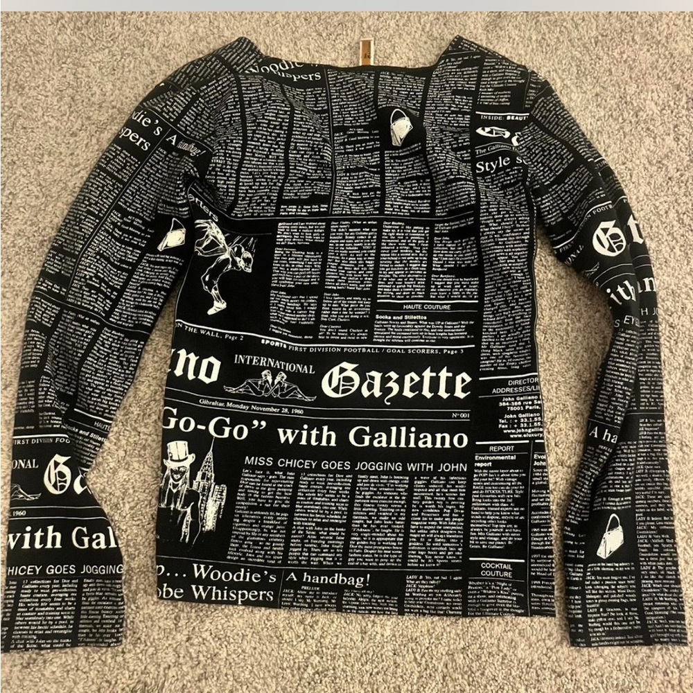John Galliano newsprint top